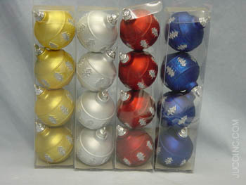 X'MAS 4PC MAT W/ SILVER TREE BALLS 72ST/CS